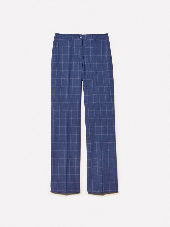 Pantaloni a quadri - pantaloni regular da donna - Blu | Sisley image number 6